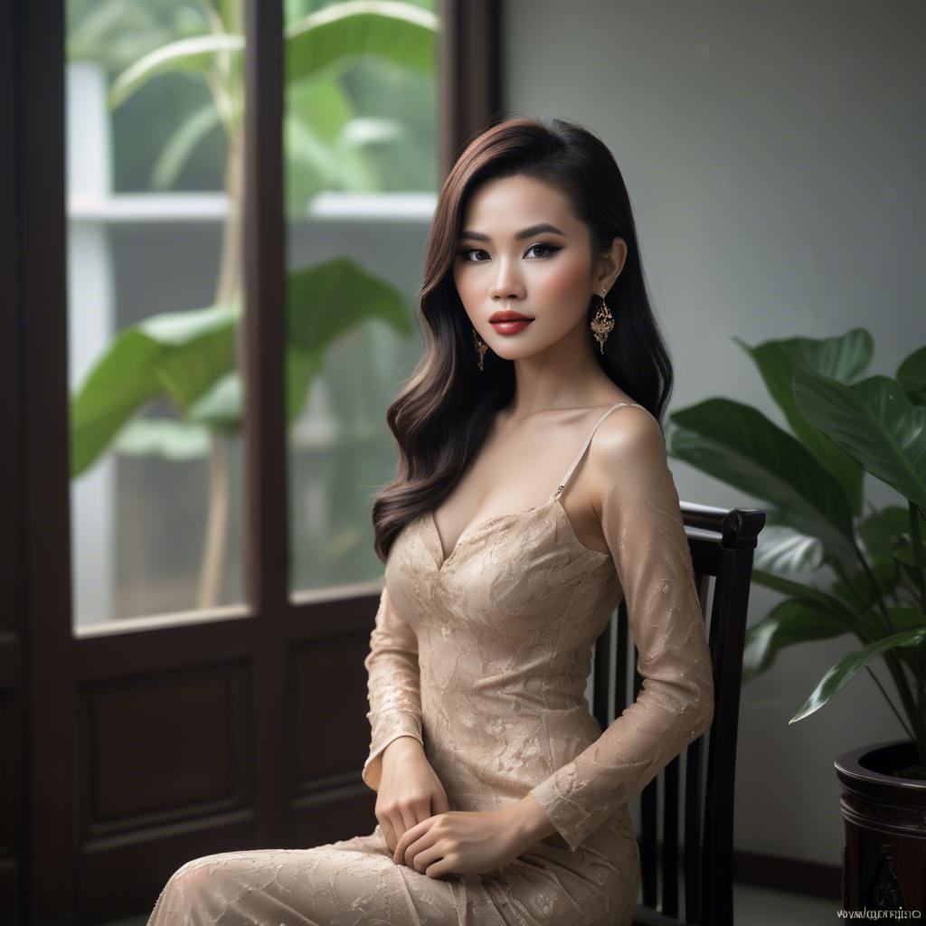 A stunning image of vietnamese glamour in natural lighting.