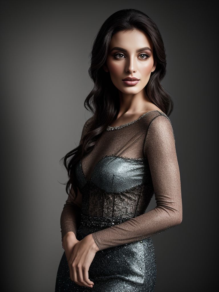 Glamour editorial — Italian model in sheer romantic fabrics